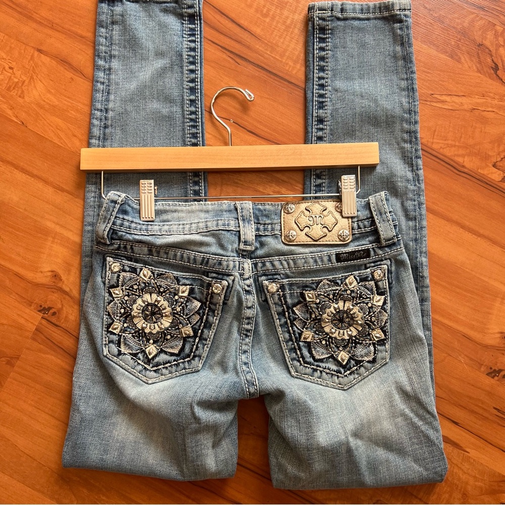 Y2k Miss Me Denim Jeans Sequins & Embroider pockets Size 26